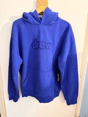 drew house  Royal Blue Embroidered Logo Hoodie